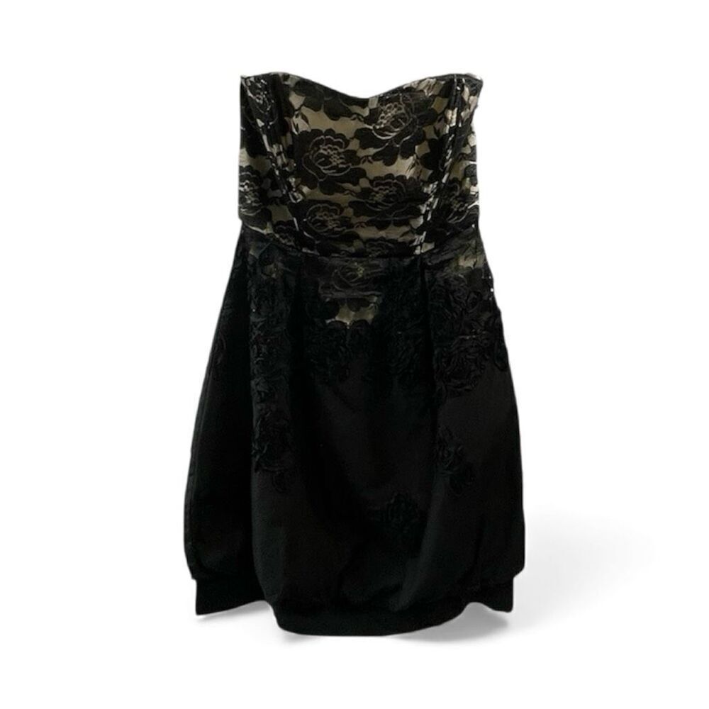 Corey Lynn Calter Anthropologie Black Strapless Lacy Size 6